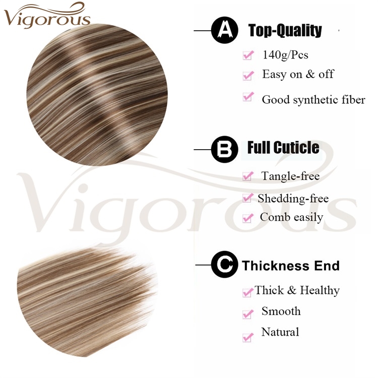 Vigorous Clip in Hair Extensions Drawstring Ponytail With Clip In Synthetic Hair Extension Women Hairpiece Straight Wrap