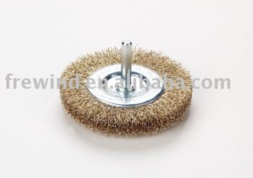 circular brush with shank crimped wire