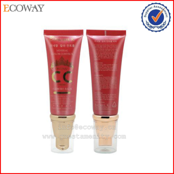 High class CC cream cosmetic tube with clear screw cap