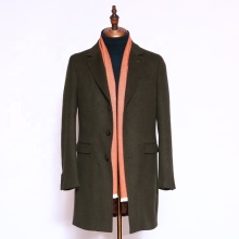 British Long Winter Overcoat with Woolen Tailored Design