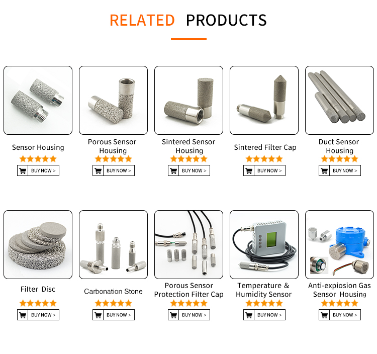 HNEGKO High quality sintered porous stainless steel waterproof sensor housing 60-90 microns for dew point sensor enclosure