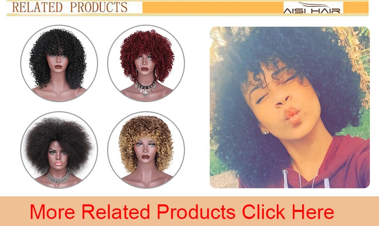 Aisi Hair Black Afro Curly Wigs for Women Side Part Synthetic Short Hair Wig Heat Resistant Fiber Wigs for Africans