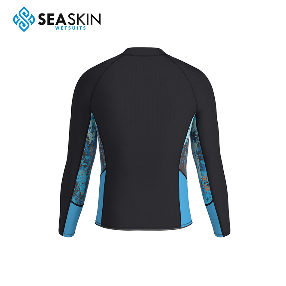 Seaskin 3mm Neoprene Front Zip Camo Wetsuitトップ