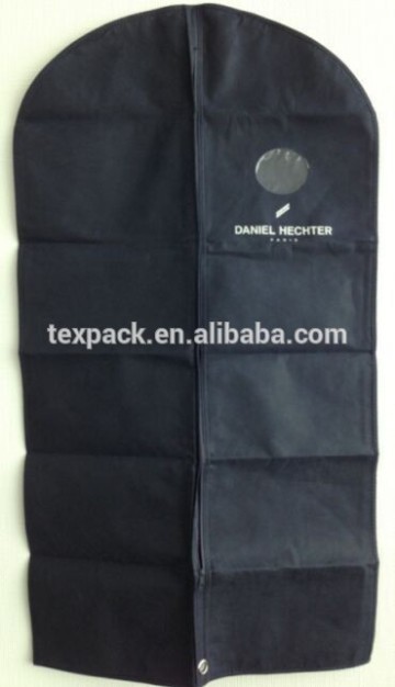 Handy black garment cover bag with PE window