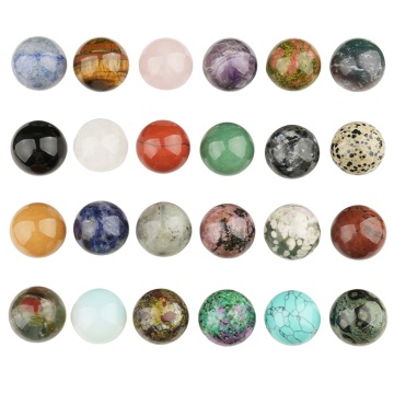 Gemstone 25MM Ball Without Hole Natural Stone Round Beads Crystal Ball for Home Decor