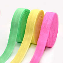 Solid Colored Shiny Fold Over Elastic Bias Tape Manufacturer