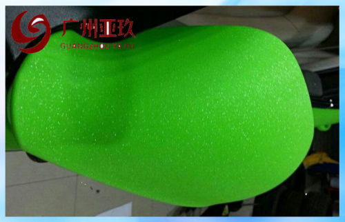 Pe Coating Paper Apple Green Glitter Vinyl Wrap / Film , 1.52*30m