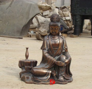 brass kuan yin statue female buddha sculpture