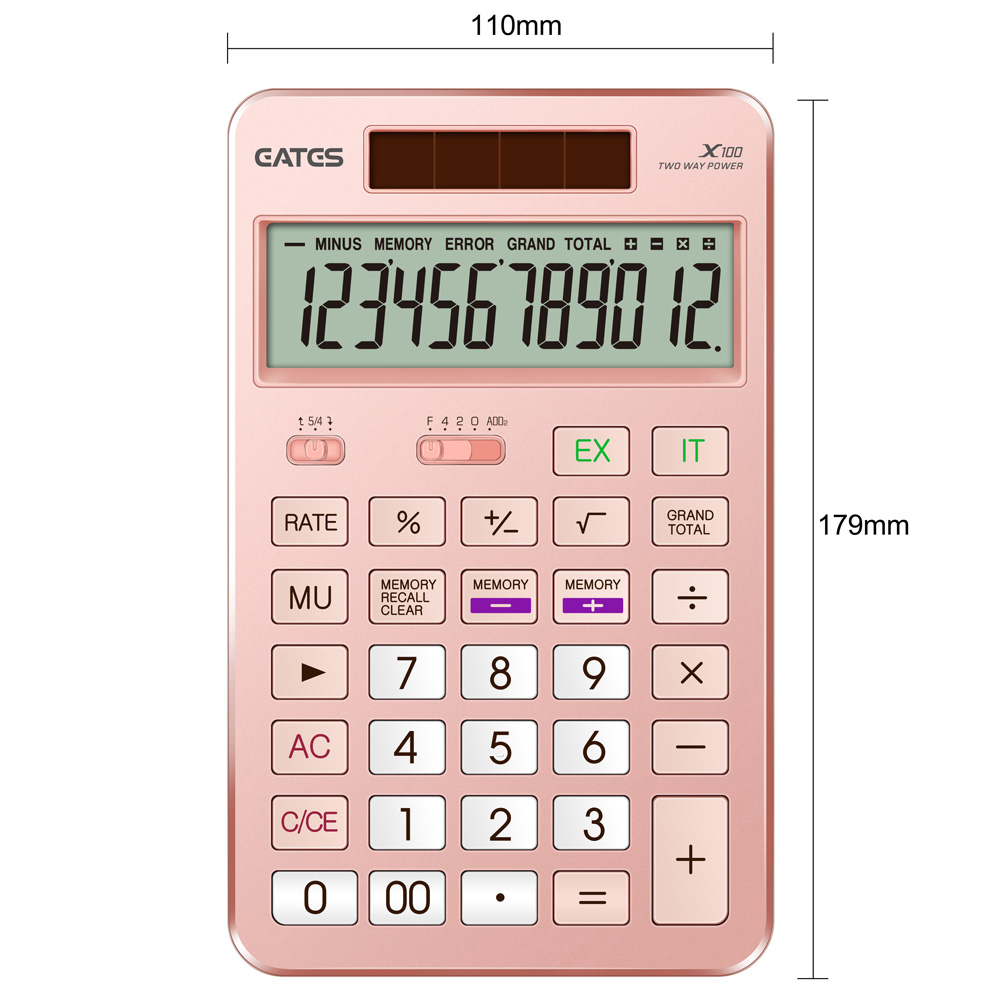 New Design 12 Digits Laser Engraving OEM LOGO Aluminum Calculator Gift Calculator