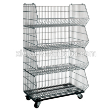 New Hot -wire stacking basket with wheels XTCXL-091861