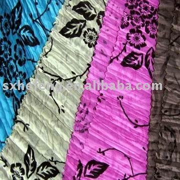 CVC burnt-out Fabric with flocking pattern