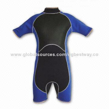 Children's Shorty Wetsuit with 8# YKK Zipper on Back and Flat Lock Stitching