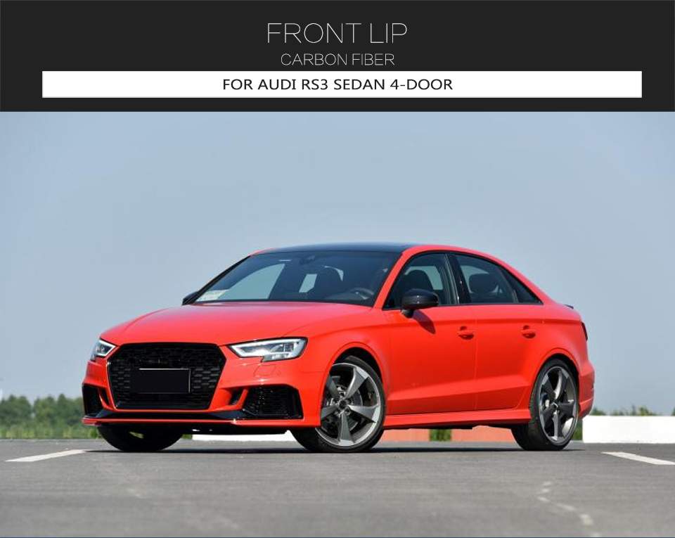 Carbon Fiber RS3 Front Bumper Lip for Audi RS3 8V Sedan 2017 2018 2019