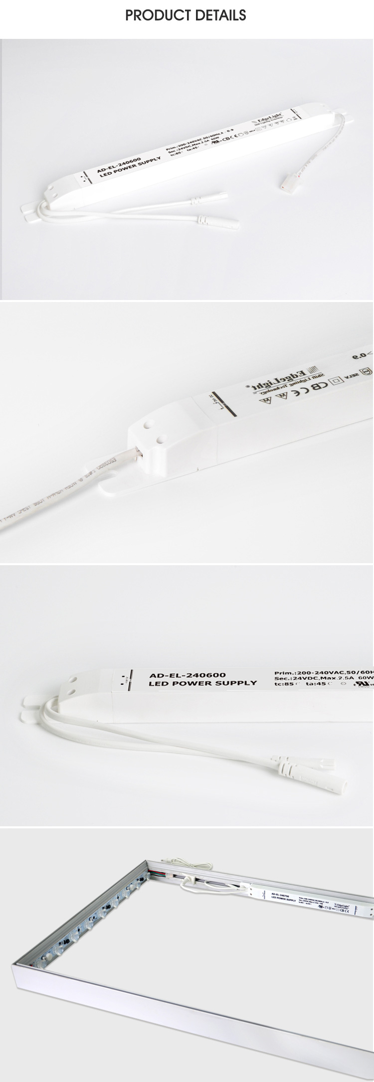 Super thin linear led driver hot sale CE ROHS 12v 5a power supply