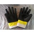 Two Colour sandy finish pvc coated gloves