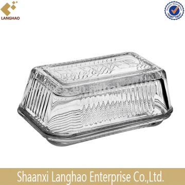 Rectangular Clear Glass Butter Dish Cover