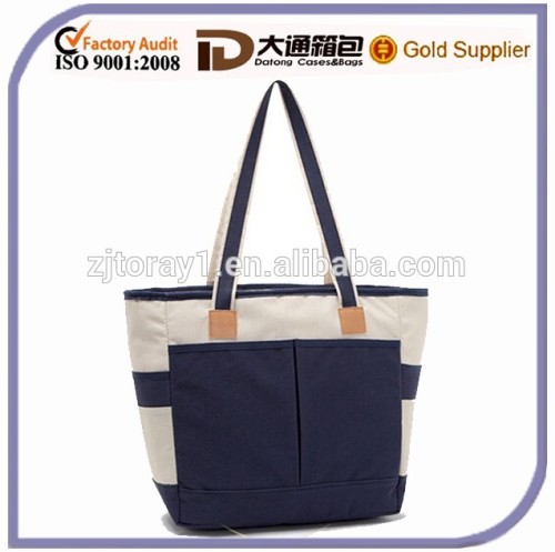 Polyester Multi-Compartment Lunch Cooler Shoulder Tote Handbag Bag For Medicine Or Picnic