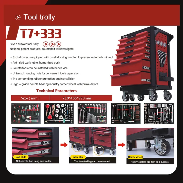 Heavy-Duty Tool Cabinet with Wheels and Handle Tool Trolley for Sale