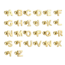 Stylish Trendy 18K Gold Vermeil Alphabet Ear Studs and 925 Sterling Silver Letter Earrings for Women