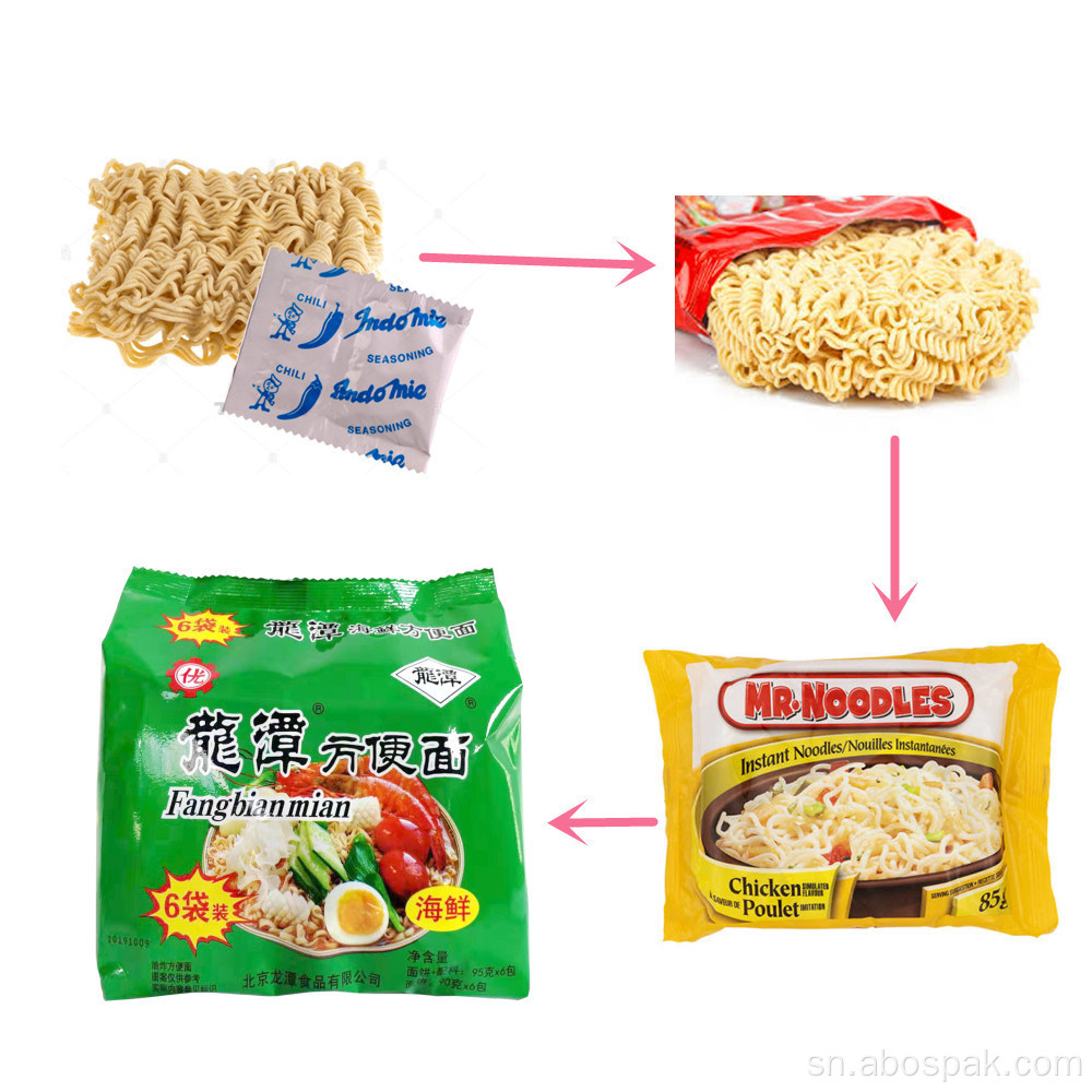 Otomatiki instant noodle cake pillow bag yekurongedza muchina