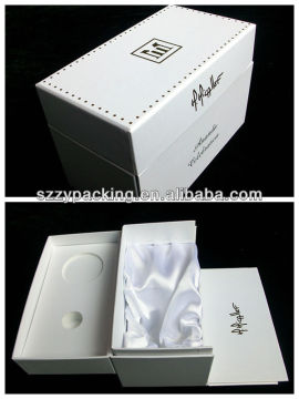 2 bottles packed perfume box with silk liner