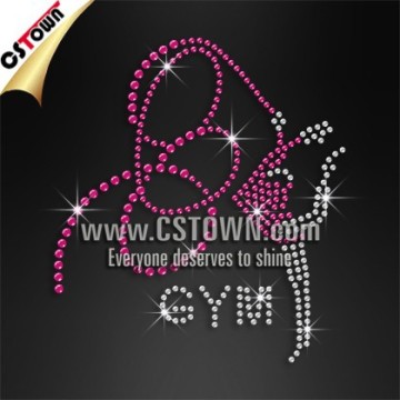 Beautiful Girl GymTeam Hotfix Motif Rhinestone Transfer