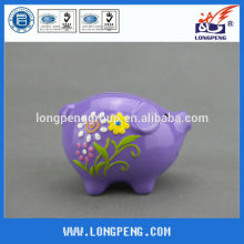 OEM Purple Ceramic Pig Money Bank