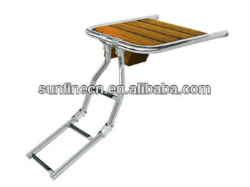 S.S.316 boat Folding boat swim ladder With Platform +Teak 270x210mm