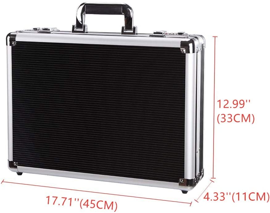 Professional Aluminum Hard Case ToolBox Large Briefcase Flight Carrying Case