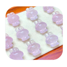 Nine-Tailed Fox Bracelet with DIY Natural Powder Crystal Beads and Rabbit Accessories