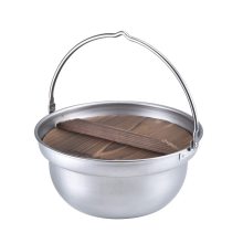 Burning Fire Pot Multi-function 18/8cm Camping Stainless Steel Cook Pot with Pan Hanging Handle