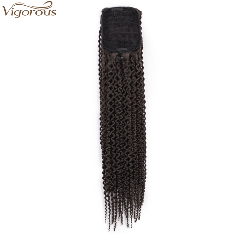 Vigorous 22 Inch Long Curly Ponytail Hairpiece Heat Resistant Synthetic Hair Tail Drawstring Ponytail Clip Hair Extensions