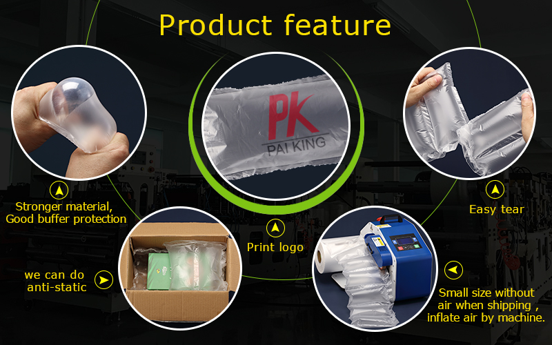 Biodegradable lock air plastic air pillow bags inflatable air cushion film pillow packaging