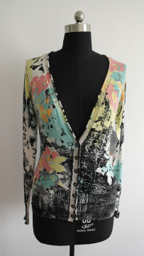 women Deep V-neck cardigan