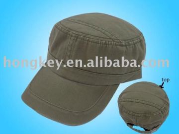 Fitted Army Olive Washed Military Hats
