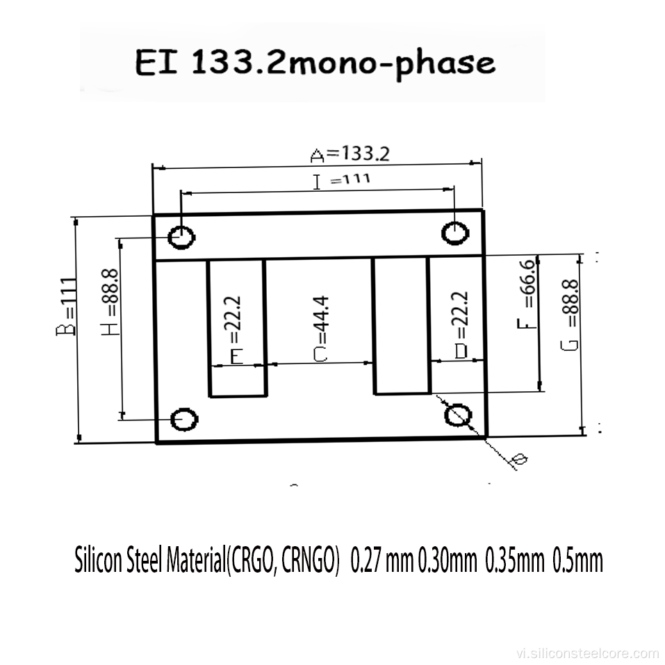 Chuangjia silicon tấm thép lõi sắt EI 133.2 Lớp 800 600 0,25-0,5 mm