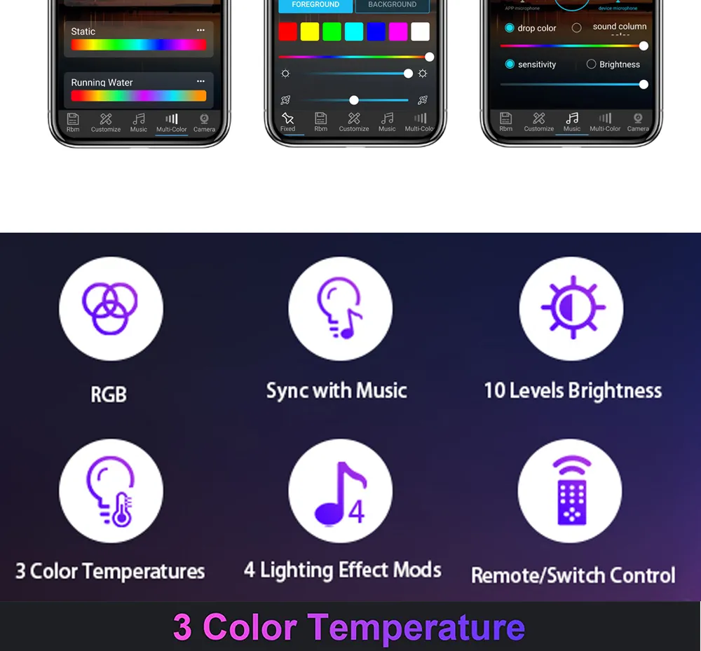 Smart RGB Desk Lamp with WiFi Control for Home Decor