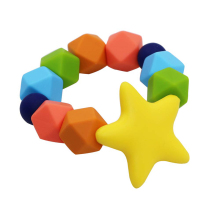 Food-Grade Organic Baby Teething Toy: Rainbow Teething Rings and Sensory Teething Bracelet for Infants and Toddlers