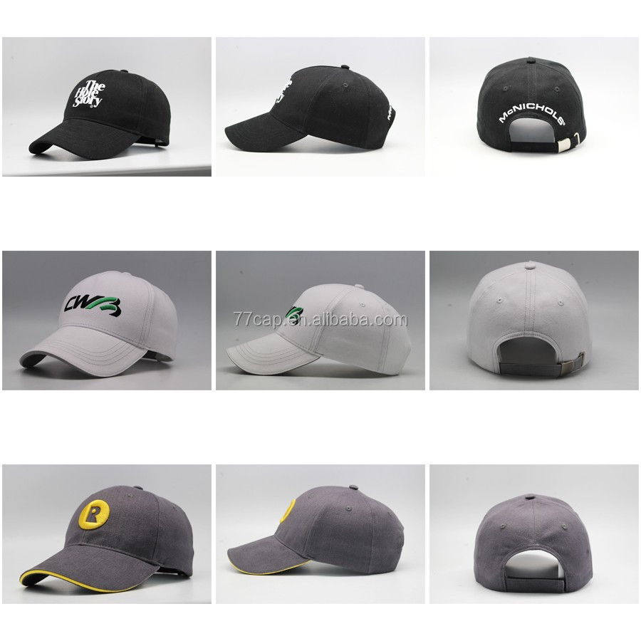 Customizable hat caps Plain Embroidery Adjustable Back Strap baseball cap wholesale cap