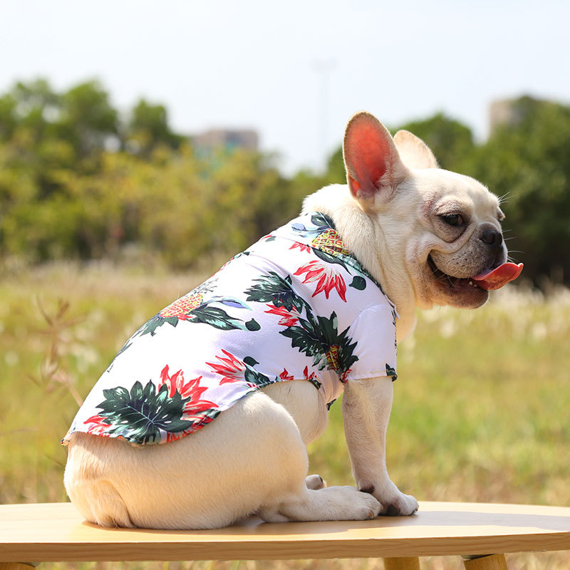 Wholesale  Dog Hawaiian Shirts Style Cotton and Linen Pet Big Dog Clothes Shirt Cat Shirt 5xl Grande