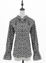 Women's black Printed Long-sleeve Shirt