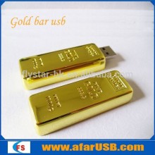 Metal gold bar usb flash drive with logo printing/ gold shape usb flash memory