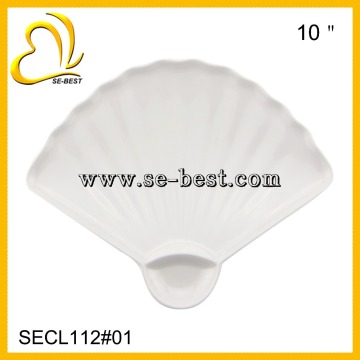 Solid white melamine plate, fan shaped plate, sushi plate