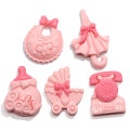 Kawaii rose couleur résine Cabochons princesse fille chariot téléphone parapluie bébé bouteille bavoir perles breloques bricolage décoration