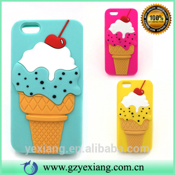 Cell phone accessories cherry ice cream design silicone phone case for iphone 5g back cover