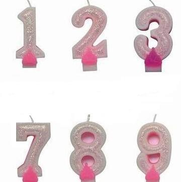 Shimmering Glittered Number Birthday Candle