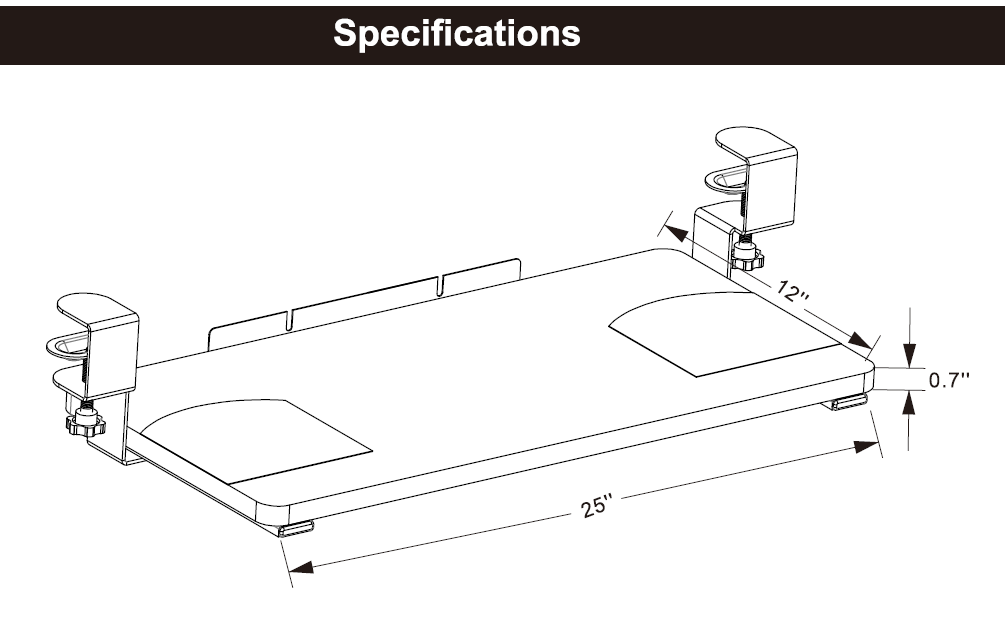 Cheap Office Furniture Under Desk Clamp Keyboard Tray