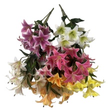 JH Factory New Fashion Design Wedding Silk Flower Bunch Multi-Headed Lilies