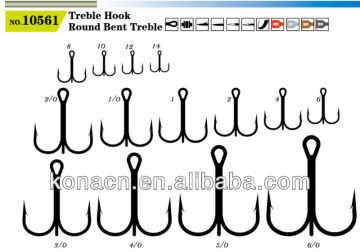 round bent treble hook