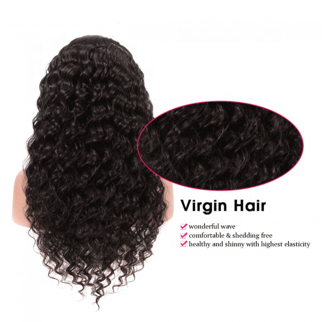 Huashuo 50% OFF 24 26 28 30 32  Inch Unprocessed Virgin Hair Lace Front Wig,  4*4 Lace Closure Semi Human Hair Wigs With Bangs